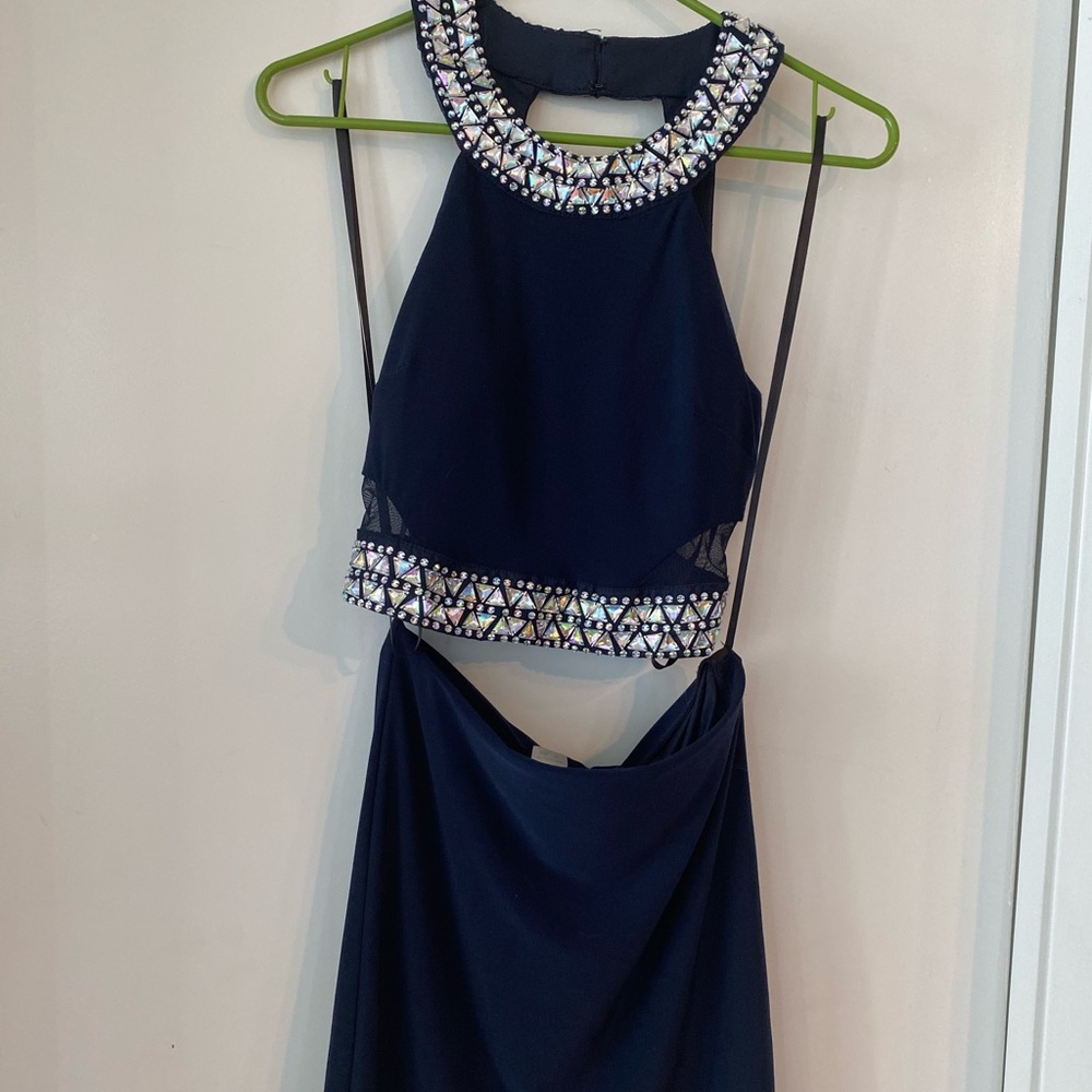 Two piece blue party dress